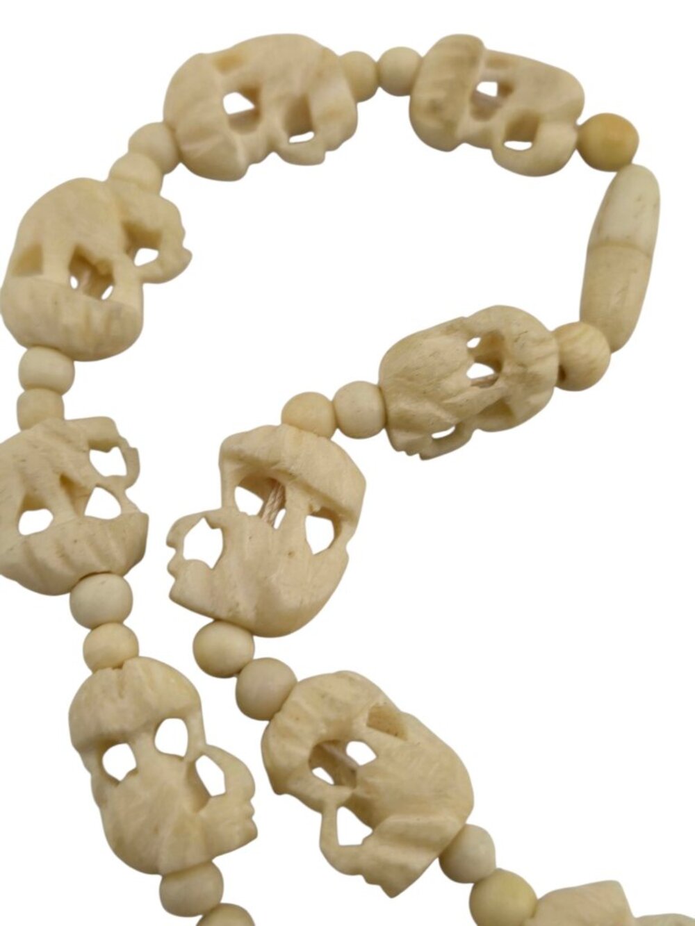 Vintage Bone? Elephant Beaded Necklace (A9149) - Picture 3 of 4
